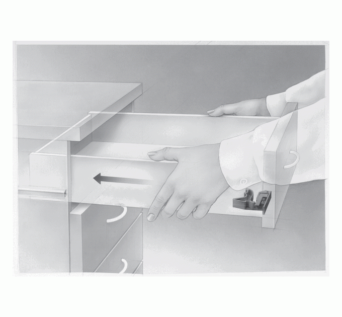 Фиксатор для ящика из ДСП Hettich Quadro левый (9144830)