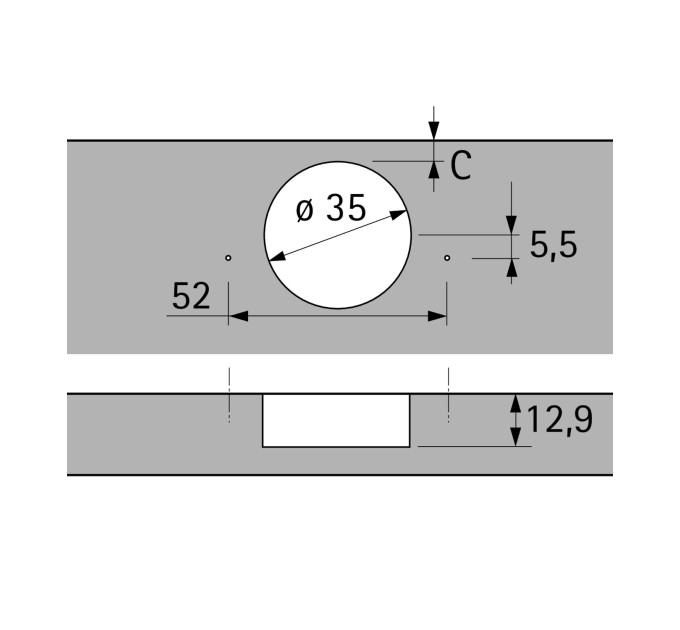 Sensys 8675 петля накладна без пружини 110° (9071313)