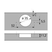 Intermat 9936 петля накладная без доводчика 95° до 32мм (73913)