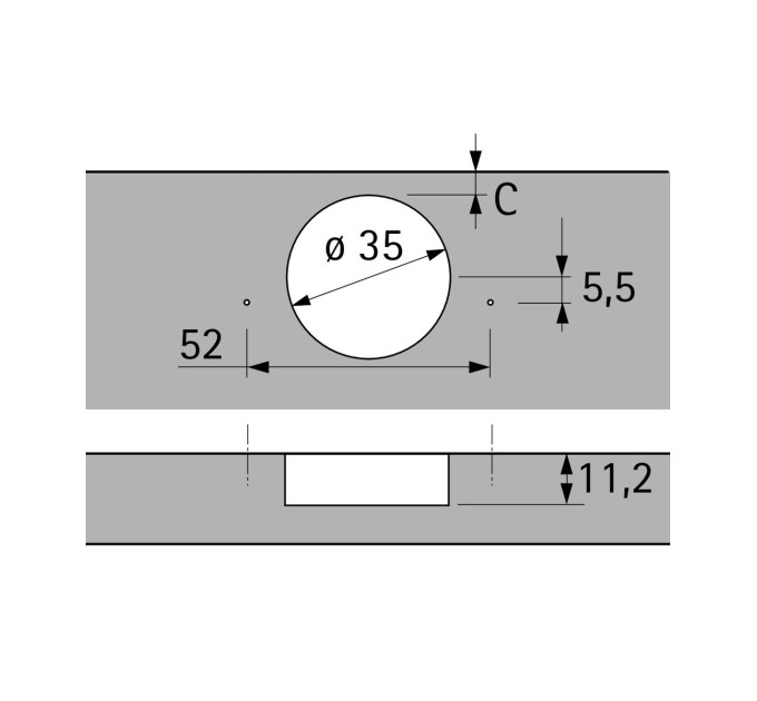 Intermat 9936 петля накладна без доводчика 95° до 32мм (73913)