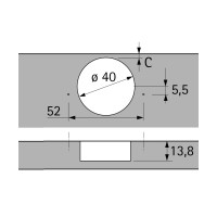 Intermat 9935 петля накладная без доводчика 95° до 43мм, чашка D=40 (9155241)