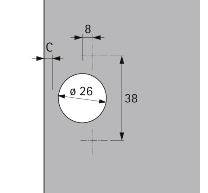 PERFEKT 5224 W90 петля з монтажною планкою (69609)