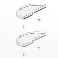 Комплект полок Salso 300, ширина 400 мм, левый, хром/белый, Hettich (9381069)