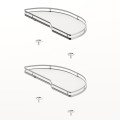 Комплект полок Salso 400, ширина 450 мм, правый, хром/белый, Hettich (9381080)