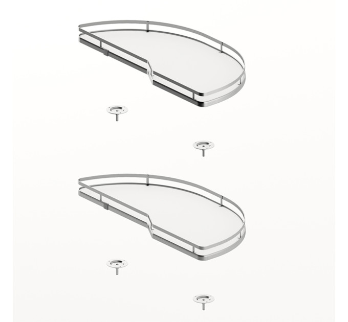 Комплект полок Salso 400, ширина 450 мм, правый, хром/белый, Hettich (9381080)