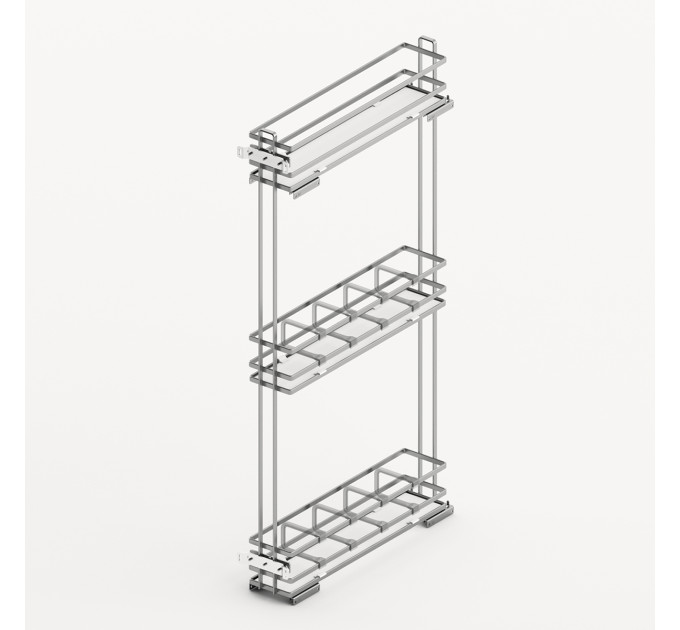 Карго LARIO 400 3-рівневе, 150 мм, хром/білий, без напрямних, Hettich 9381014