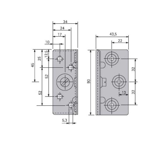 З’єднувальна стяжка для ліжкок Stabilofix, Hettich