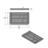 Комплект выдвижного ящика SN Grip, сталь белый (9309821)