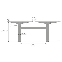 Steelforce Pro 670 SLS Highline Bench - комплект стола с электрорегулировкой высоты, белый (9311400)