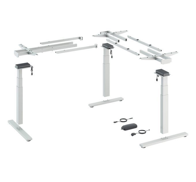 Steelforce Pro 671 SLS Highline XL кут 90° - комплект столу з електрорегулюванням висоти, білий (9311392)