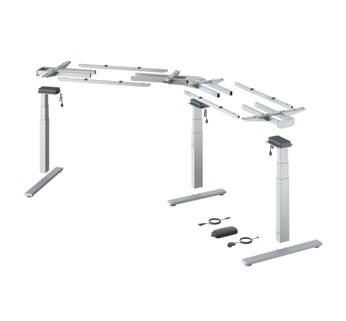 Steelforce Pro 673 SLS Highline XL кут 135° - комплект столу з електрорегулюванням висоти, сірий (9311393)
