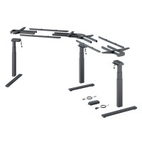 Steelforce Pro 673 SLS Highline XL угол 135° - комплект стола с электрорегулировкой высоты, черный (9311394)