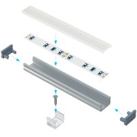 Алюминиевый профиль для LED-ленты L-4150, накладной серебро