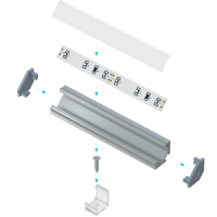 Алюминиевый профиль для LED-ленты L-4150, угловой белый