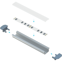 Алюминиевый профиль для LED-ленты L-4150, врезной белый