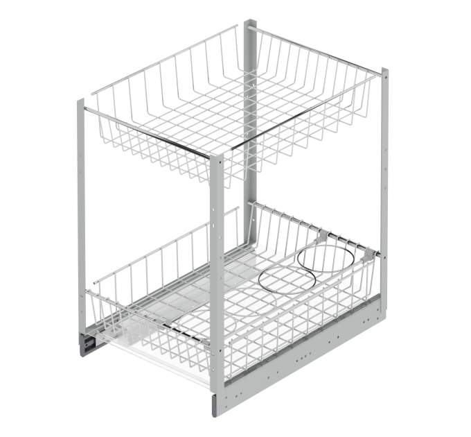 Карго 2-х уров. с сеткой с дов 300мм, серое S-2100-1 gray
