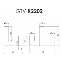 Крючок мебельный GTV K2202-06 двойной, инокс