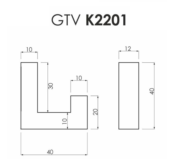 Гачок меблевий GTV K2201-01 одинарний, хром