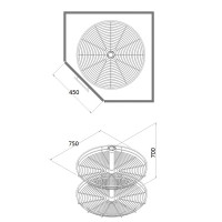 Карусель 4/4, D=750, хром S-3032-C