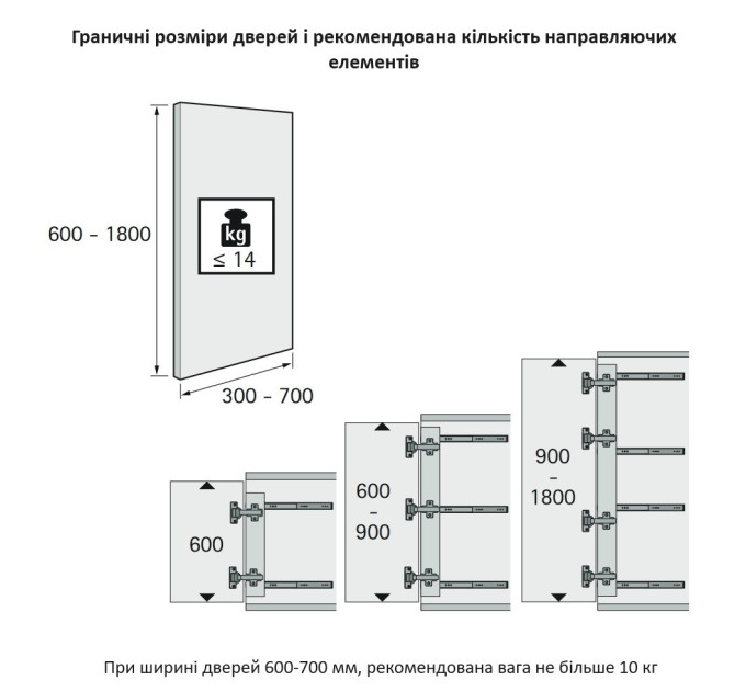 KA 5740 - комплект для поворотно-засувних дверей 400мм (41373)