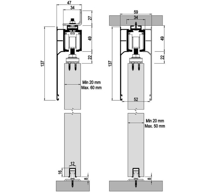 Albatur M20 9700 SFT к-т механізмів на 1 двері, 1 доводчик