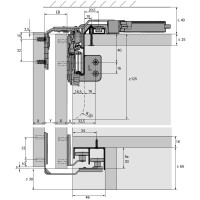 TopLine L v2.0 к-т на 3 двери, доводчики в обе стороны 18-30мм, L=4000мм