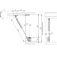 Газовый лифт KRABY L=244 автомат, N50