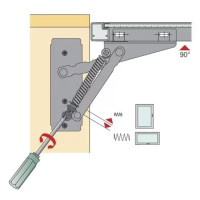 Lift Junior 90° 4,6кг, усилие 80-220N, под алюм. профиль, левый (1067627)