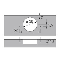Intermat 9943 петля накладная без доводчика 110° (1029518)