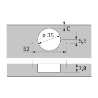 Sensys 8646i петля накладная с доводчиком 110° до 16 мм (9094270)