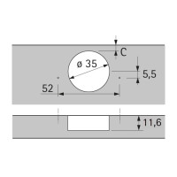 Sensys 8657 петля накладная без доводчика 165° (9099750)