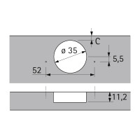 Slide-on 2333 петля полунакладная без доводчика 95° (1078661)