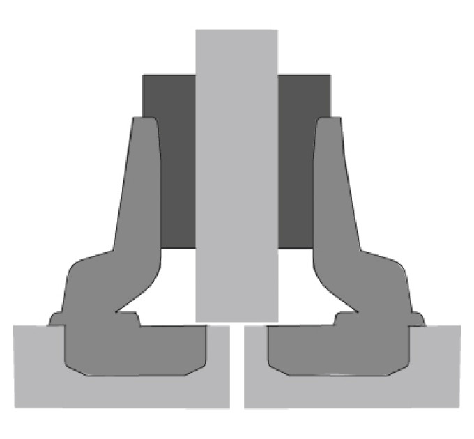 Slide-on 2333 петля напівнакладна без доводчика 95° (1078661)