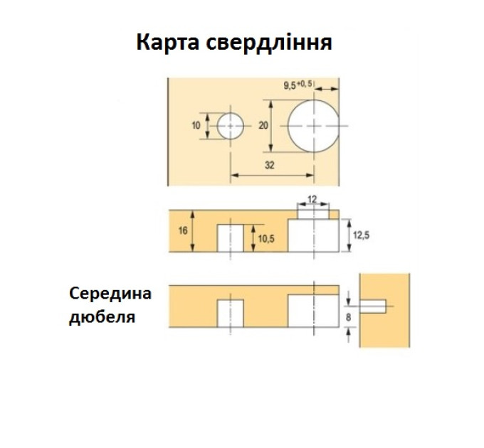 Стяжка эксцентриковая VB 36/16 белая (9116464)
