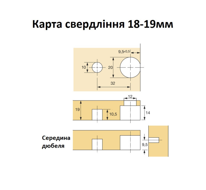 Стяжка эксцентриковая VB 36/19 белая (9129786)