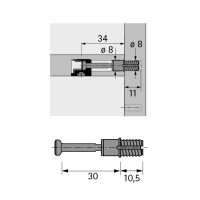 Стяжка ексцентрикова Rastex - дюбель Rapid S 325 (9046182)