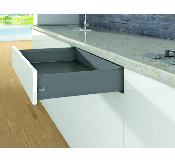 Ящик висувний Hettich ArciTech H=126 L=550 антрацит Push to Open Silent
