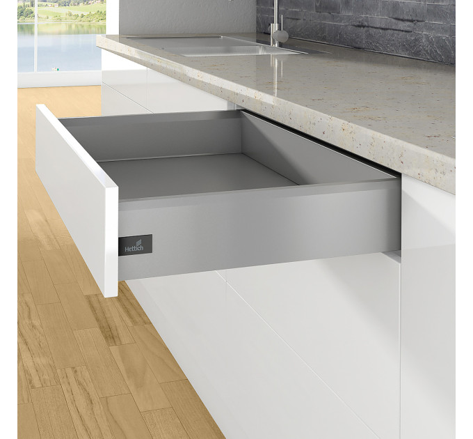 Ящик висувний Hettich ArciTech H=126 L=500 сірий з доводчиком