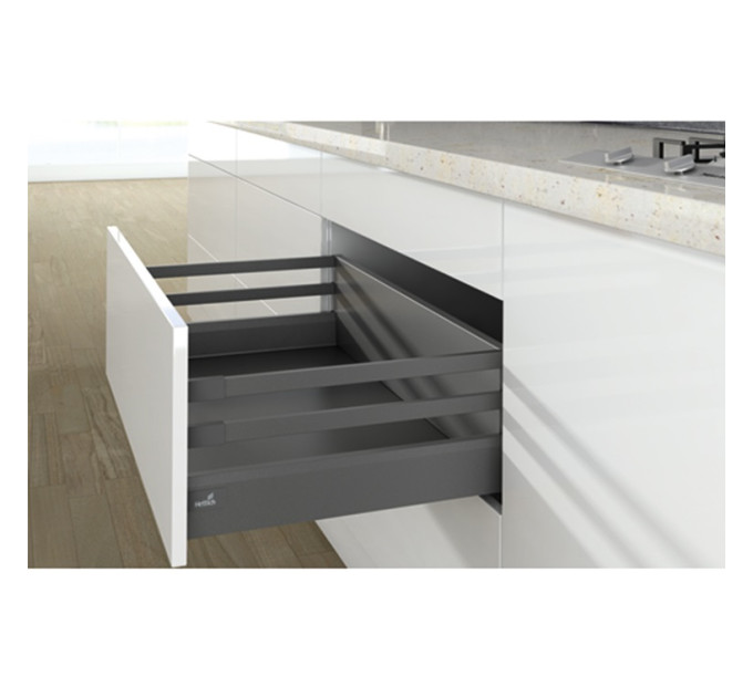 Ящик Hettich ArciTech H=218 L=550 антрацит 2 релинга, с доводчиком