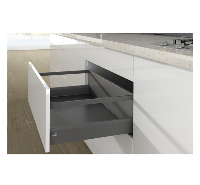 Ящик Hettich ArciTech H=218 L=550 антрацит 1 релинг, с доводчиком