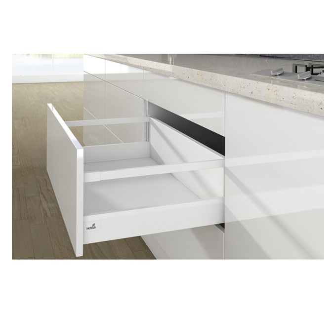 Ящик висувний Hettich ArciTech H=250 L=400 білий 1 релінг, з доводчиком
