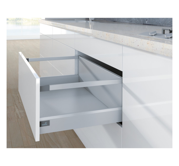 Ящик Hettich ArciTech H=218 L=500 серый 1 релинг, с доводчиком