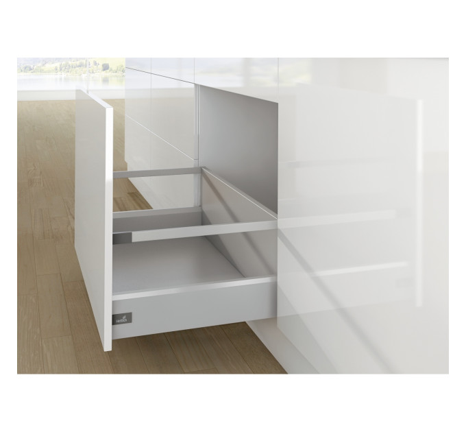 Ящик висувний Hettich ArciTech H=282 L=500 сірий 1 релінг, с доводчиком