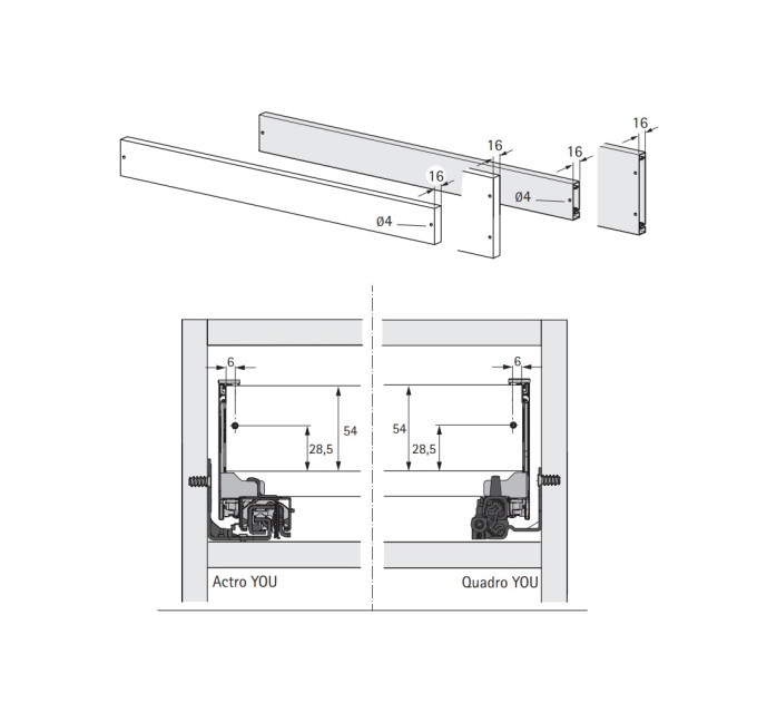 К-кт боковин AvanTech YOU, H=251, L=450 мм, білий (9255315)